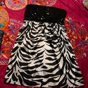 Guess jeans stretch dress black and animal print